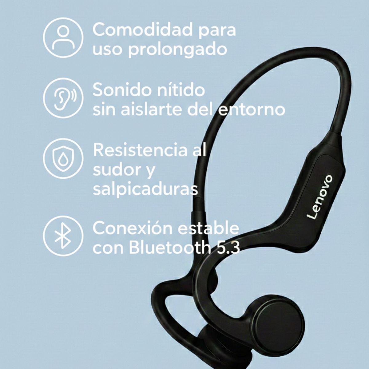LENOVO - audifonos de conduccion osea Lenovo X4 bluetooth