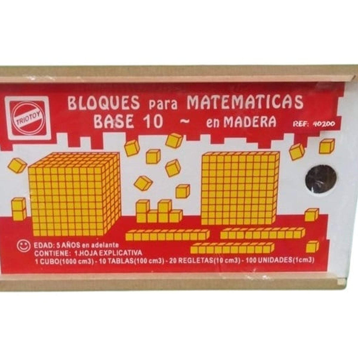 JUGANDO Y EDUCANDO - Juego Bloques Didácticos Matemáticas Base 10 En Madera Niños
