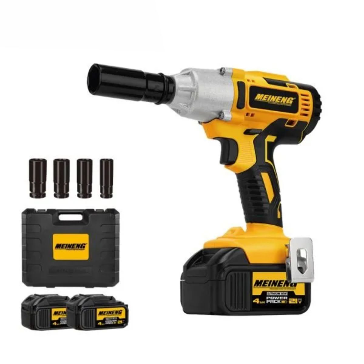 MEINENG - Pistola Llave Impacto 580n.m 21v 2 Baterías Trabajo Pesado