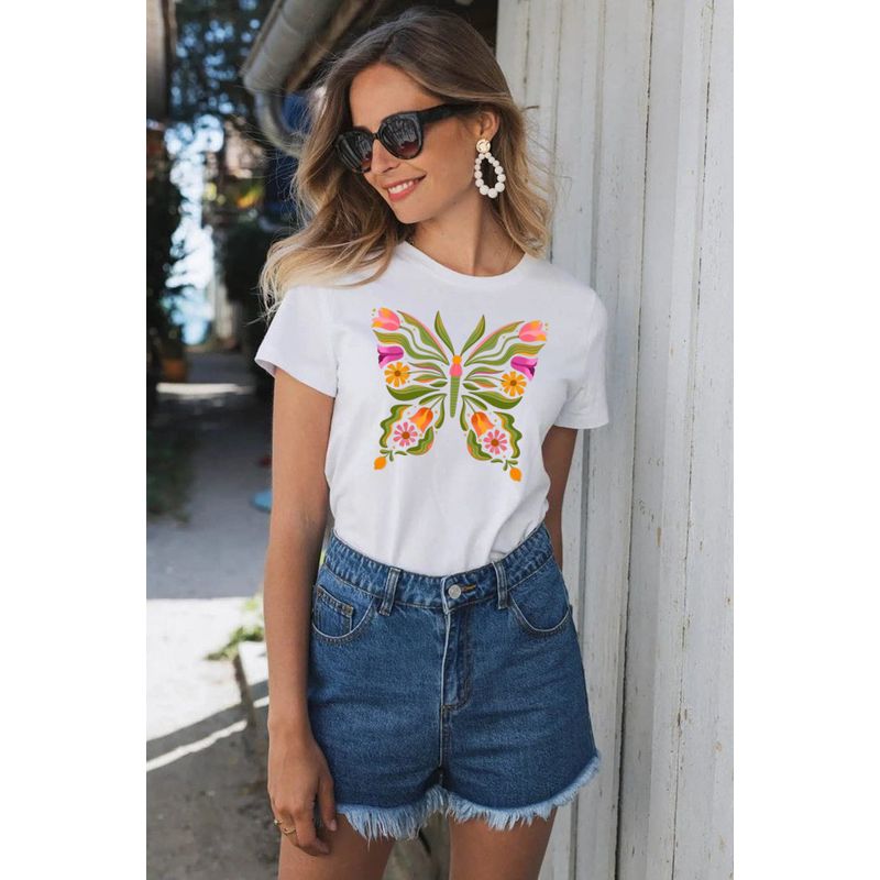 FLORESA - Camiseta Mujer Estampado Floresa