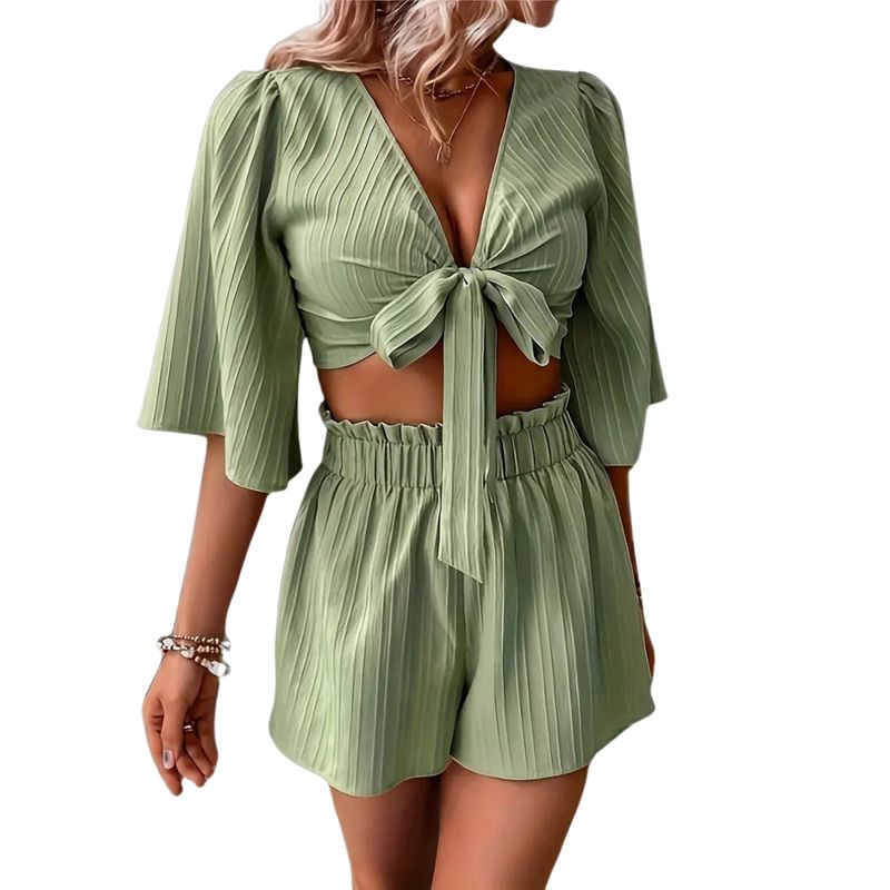YURELKSHOP - CONJUNTO DE DAMA FANY SHORT Y BLUSA CASUAL MODA