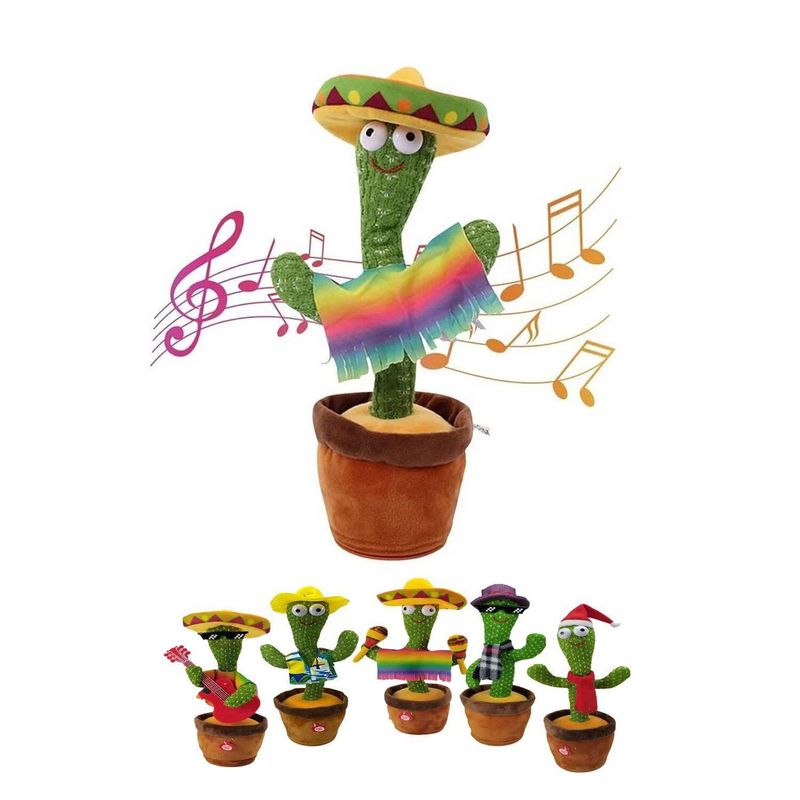 GENERICO - Cactus Bailarín Recargable Usb Canta Imita Voz Juguete Bebe