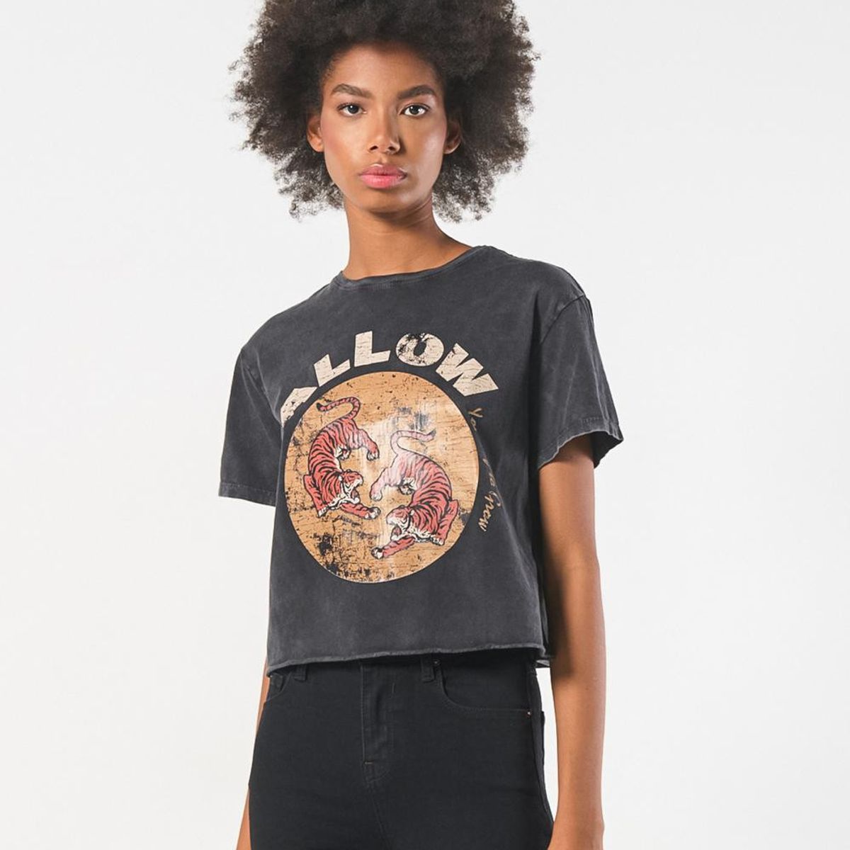 KOAJ - KOAJ Camiseta manga corta con estampado frente con proceso t Mujer