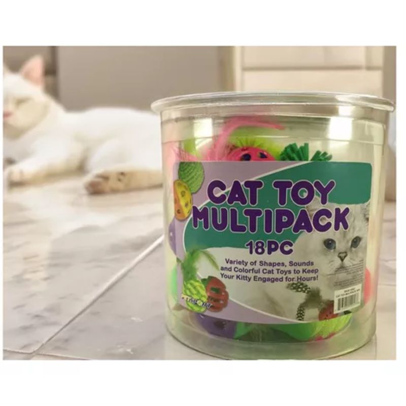 GENERICO - Juguete Para Gatos Multi Pack 18 Piezas Petsport