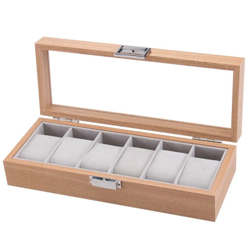 GENERICO - Estuche para organizar 6 relojes en madera laminada