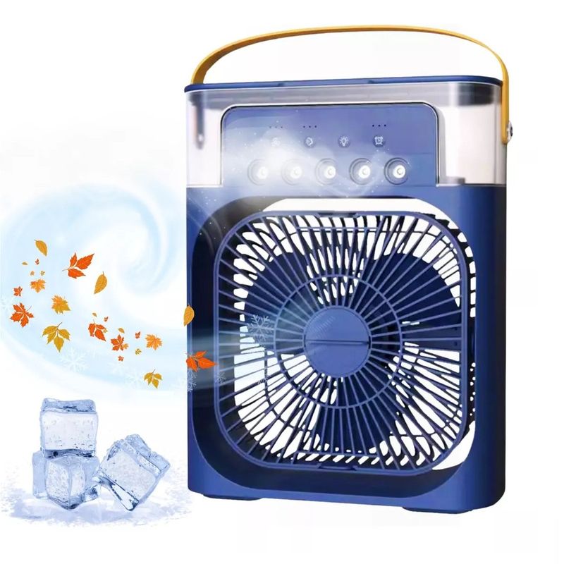 GENERAL - Ventilador Humificador 4903 Multidireccional Luz LED Portatil Azul