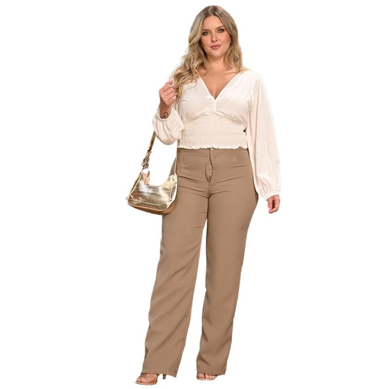 GENERICO - Blusa color ivory con escote en ¨ V ¨