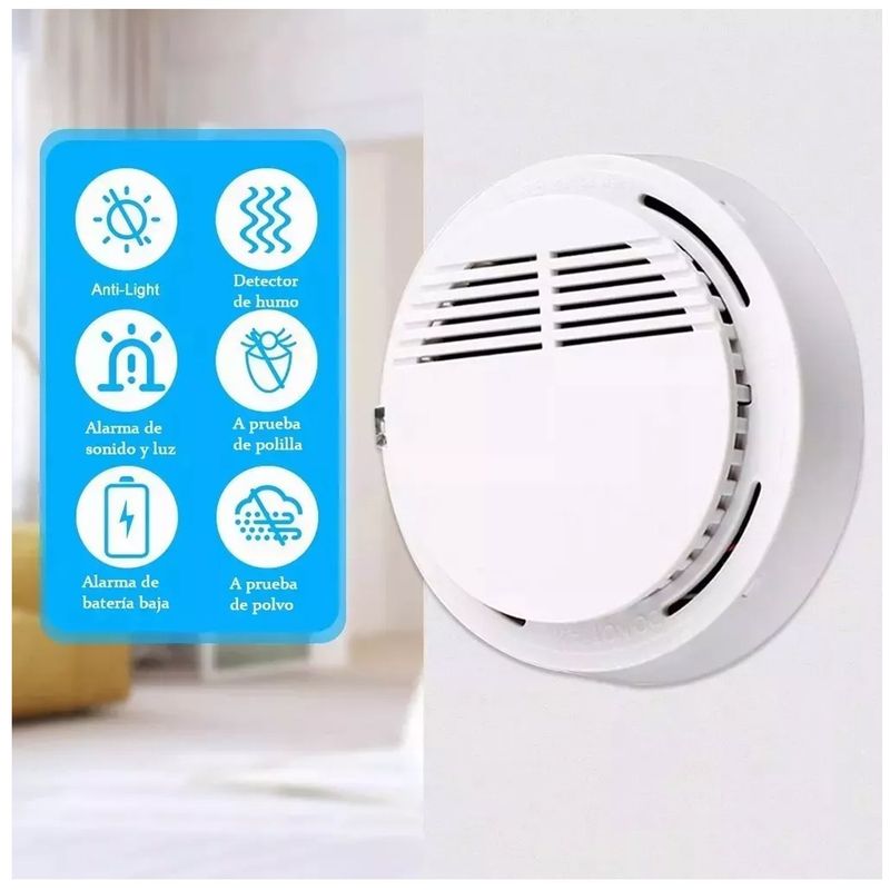 ONE PIXEL - Alarma Sensor Detector De Humo Inalambrico + Pila