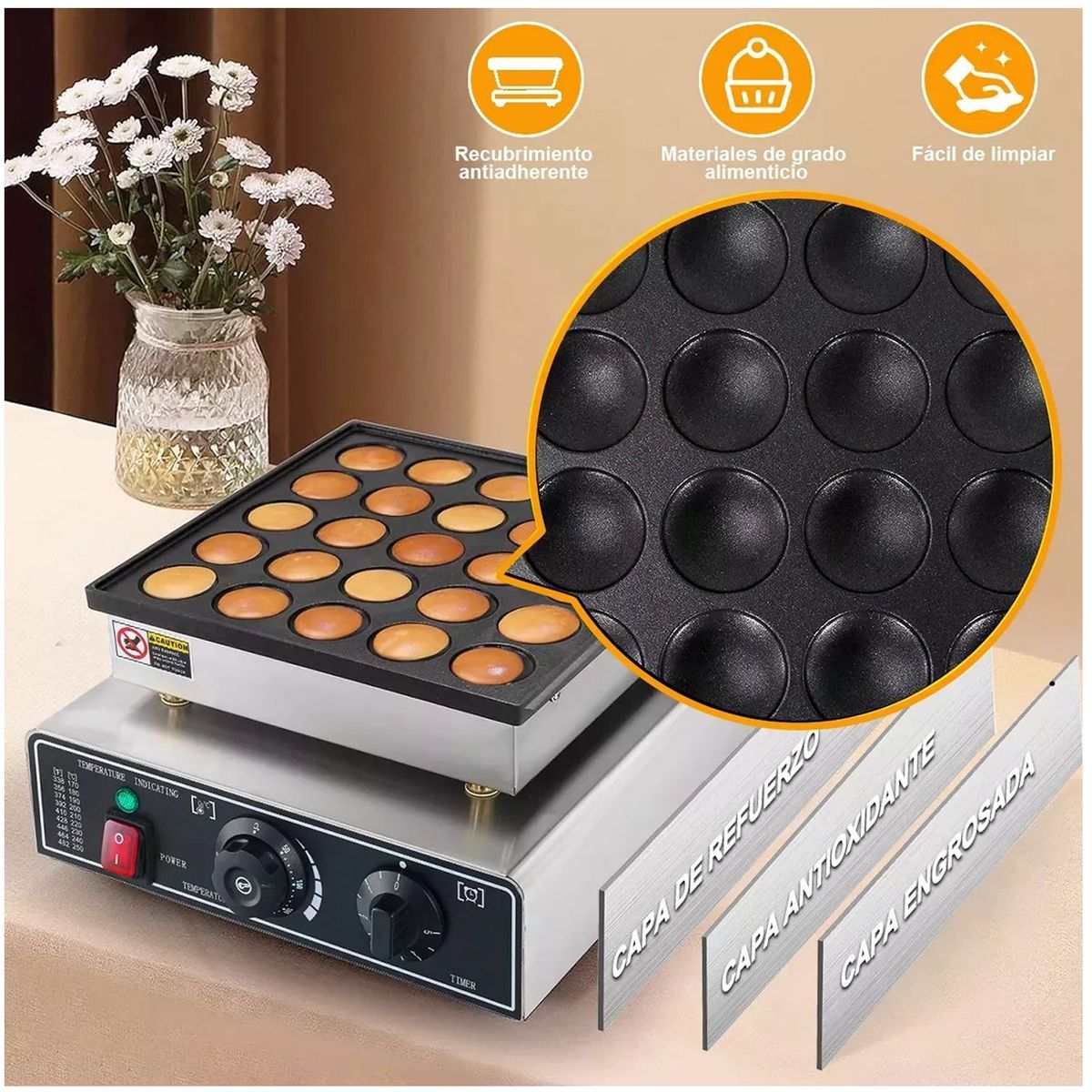 ONE PIXEL - Maquina Para hacer Cupcakes Antiaderente Industrial