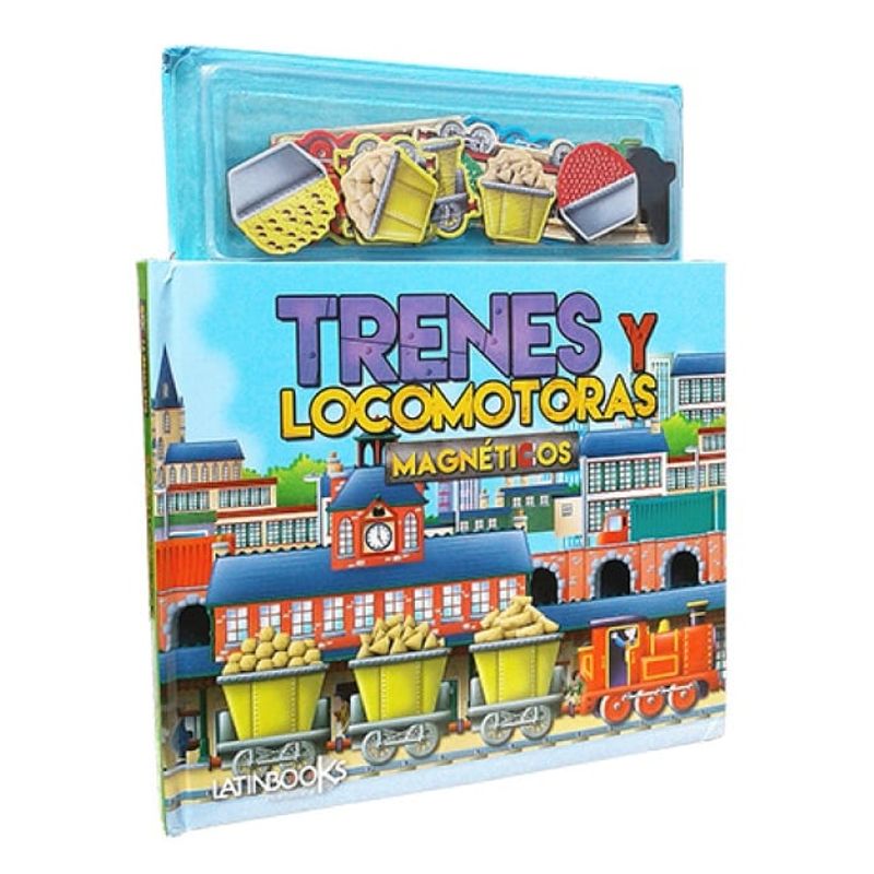 JUGANDO Y EDUCANDO - Libro Didáctico Trenes Y Locomotoras Magnéticos Para Niños