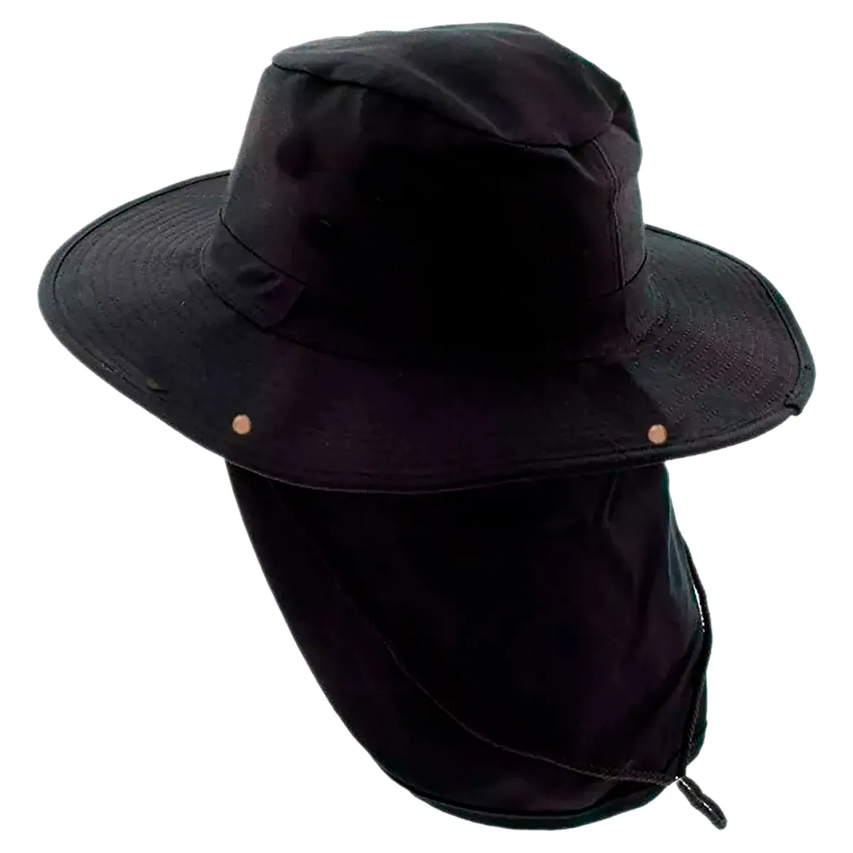 VITTORIA - Sombrero Pesquero Safari Capa Protección Cuello Playa Negro