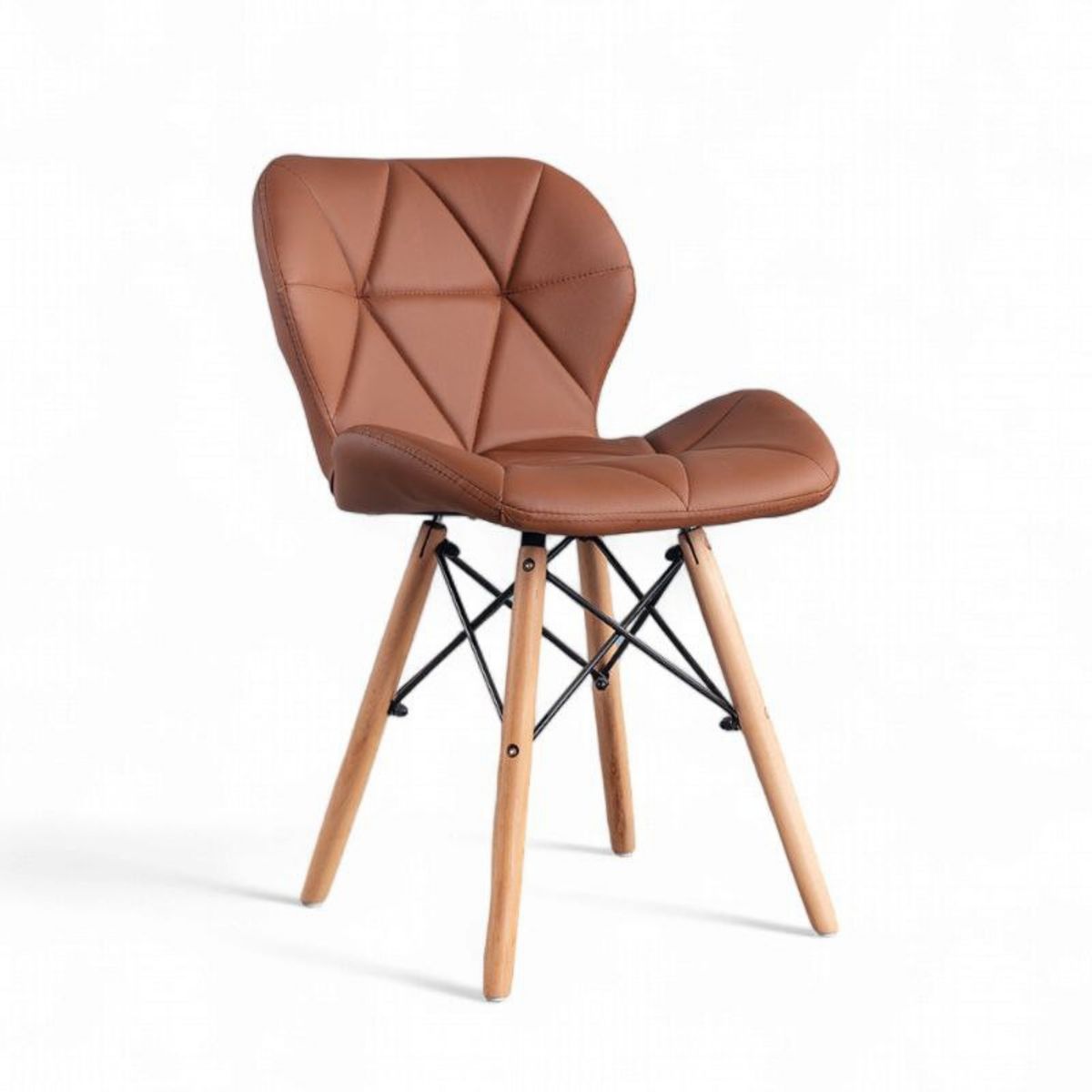DISTRIONLINE - Silla De Diseño Mariposa En Cuero Sintetico Color Marrón