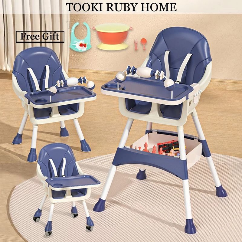 LANZURY IMPORTACIONES - Comedor Portátil Para Bebe Bandeja Extraible 2 Niveles AZUL