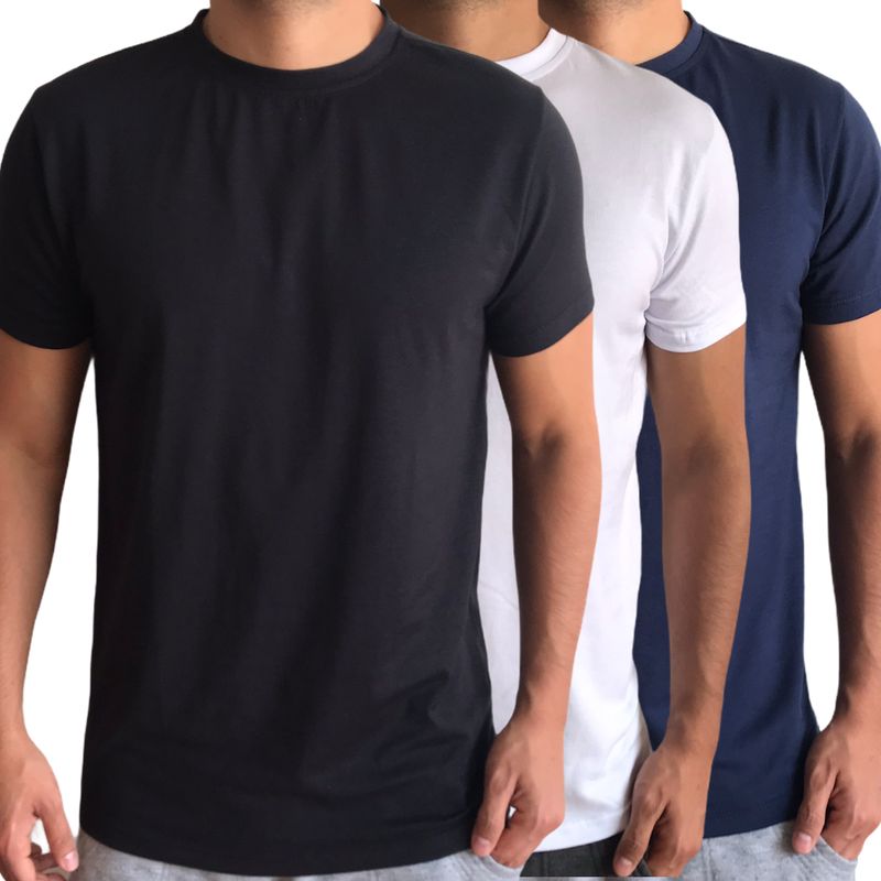 GENERICO - Camisetas para hombre en algodón 100% x 3 unidades._.