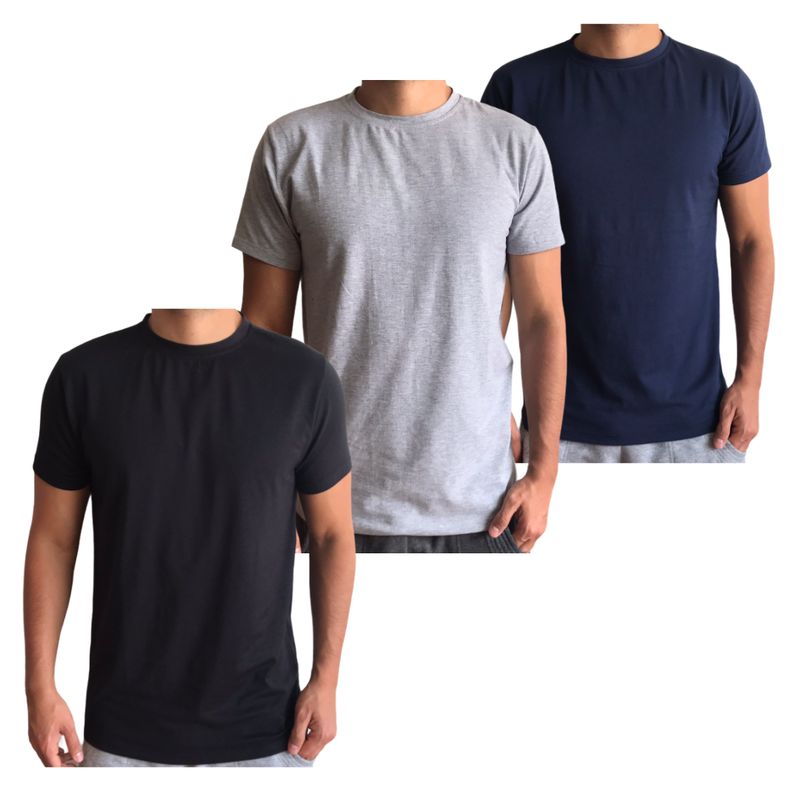 ELEMENTAL STORE - Camisetas para hombre cuello redondo x 3 unidades._.