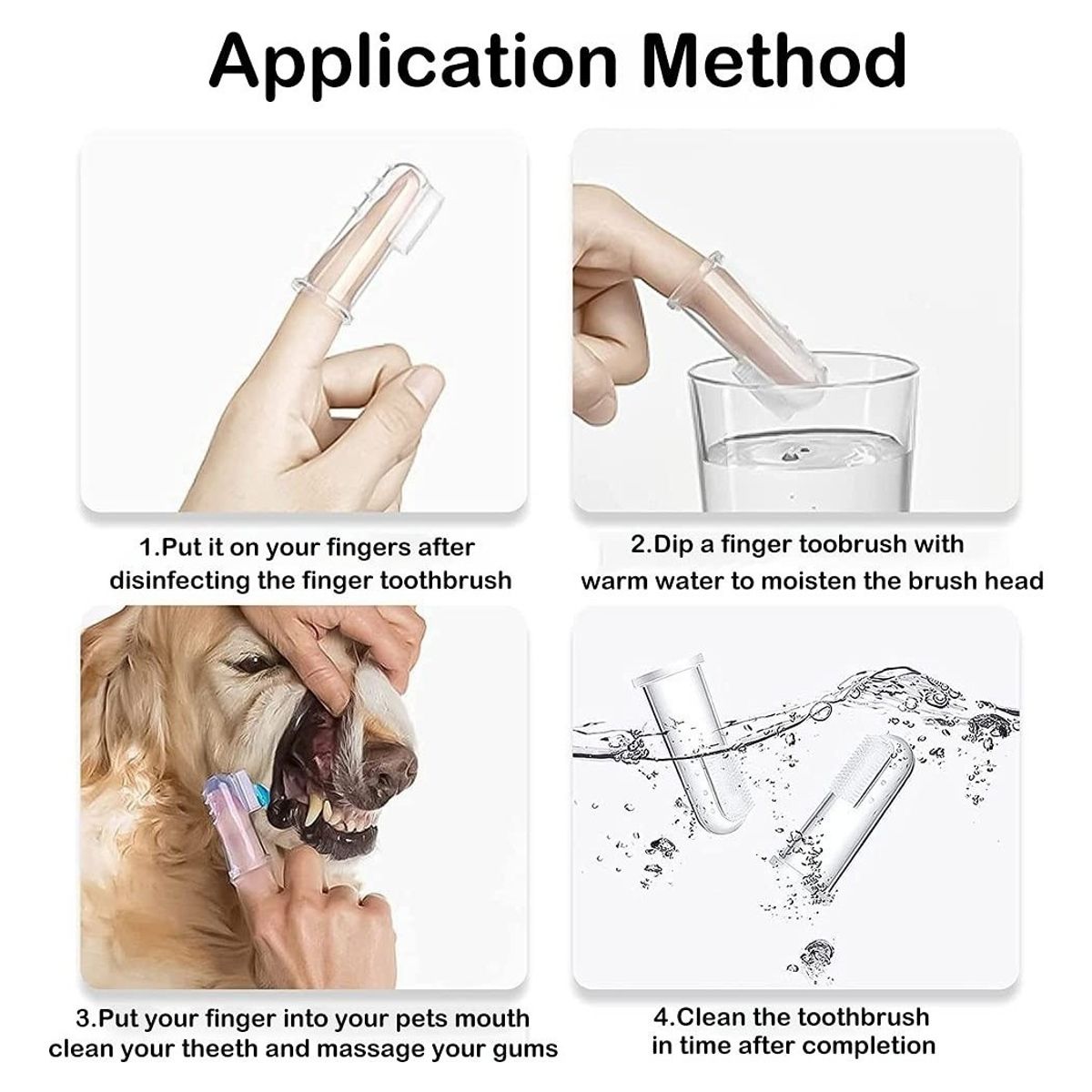 GENERICO - Cepillo Dental Silicona Para Mascota Dedos X2 Und