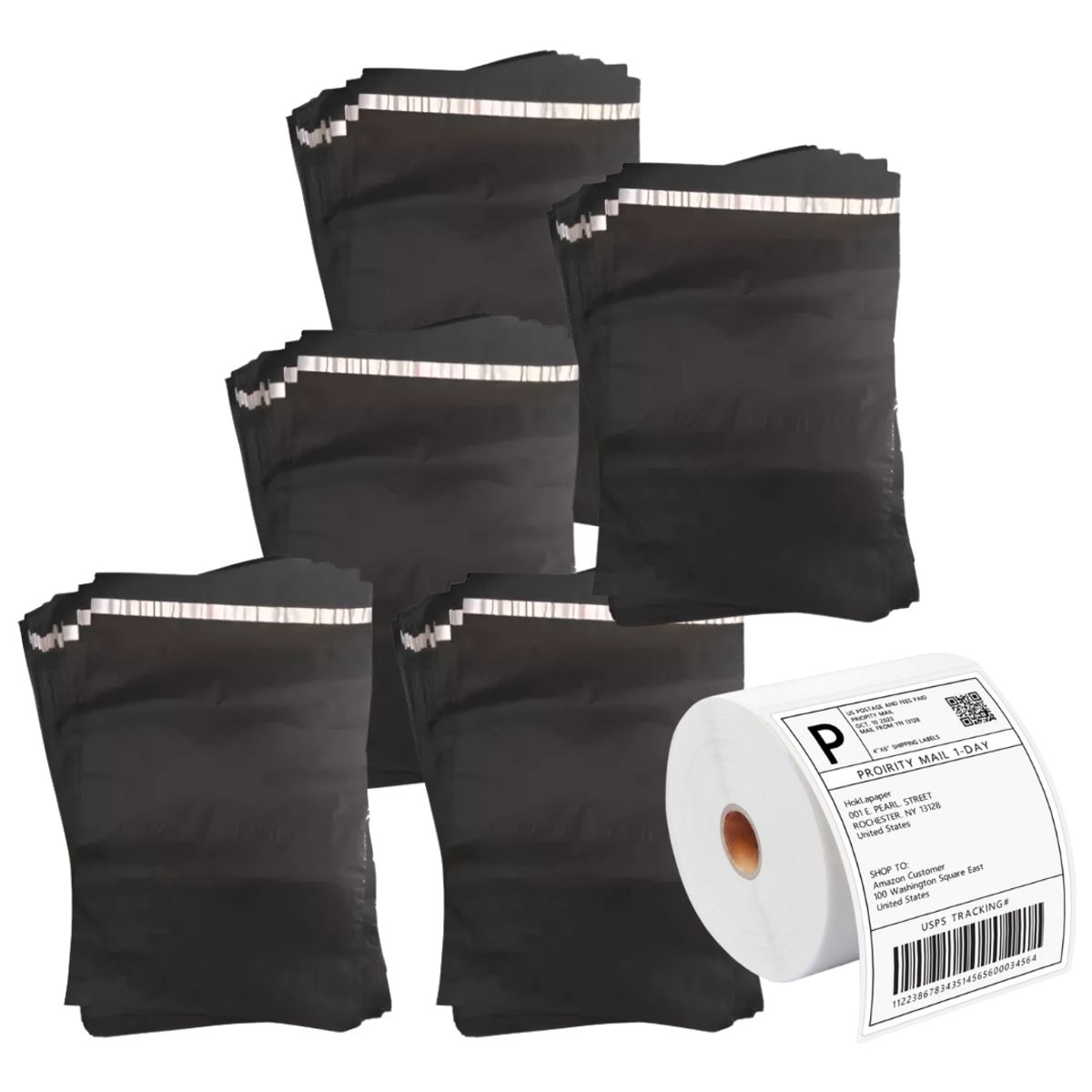 GENERICO - Bolsas Seguridad 20x30cm 500 Unidades Y Etiquetas Adhesivas