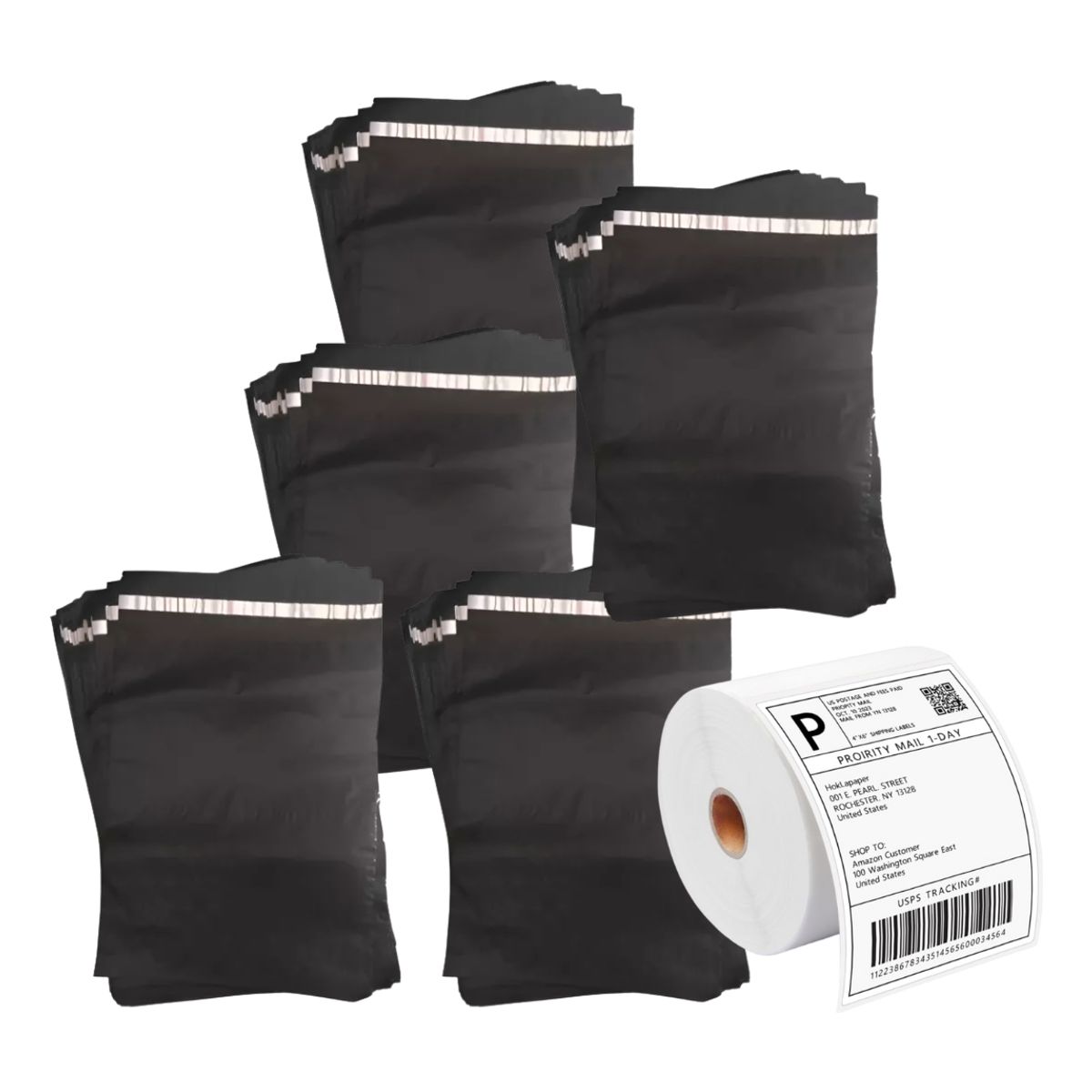 GENERICO - Bolsas Seguridad 20x30cm 500 Unidades Y Etiquetas Adhesivas