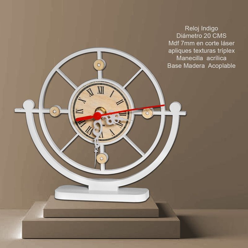 XTREME - Reloj de Mesa Indigo XD Diá 21cm Blanco