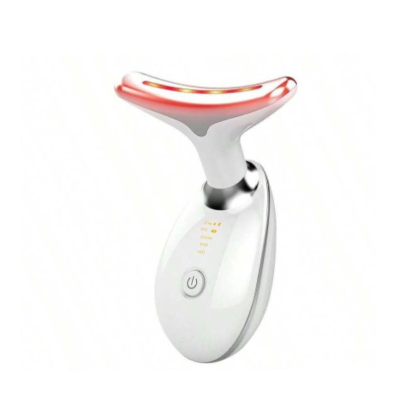 GENERICO - Masajeador Facial y de Cuello LED 3 Colores con Terapia Térmica