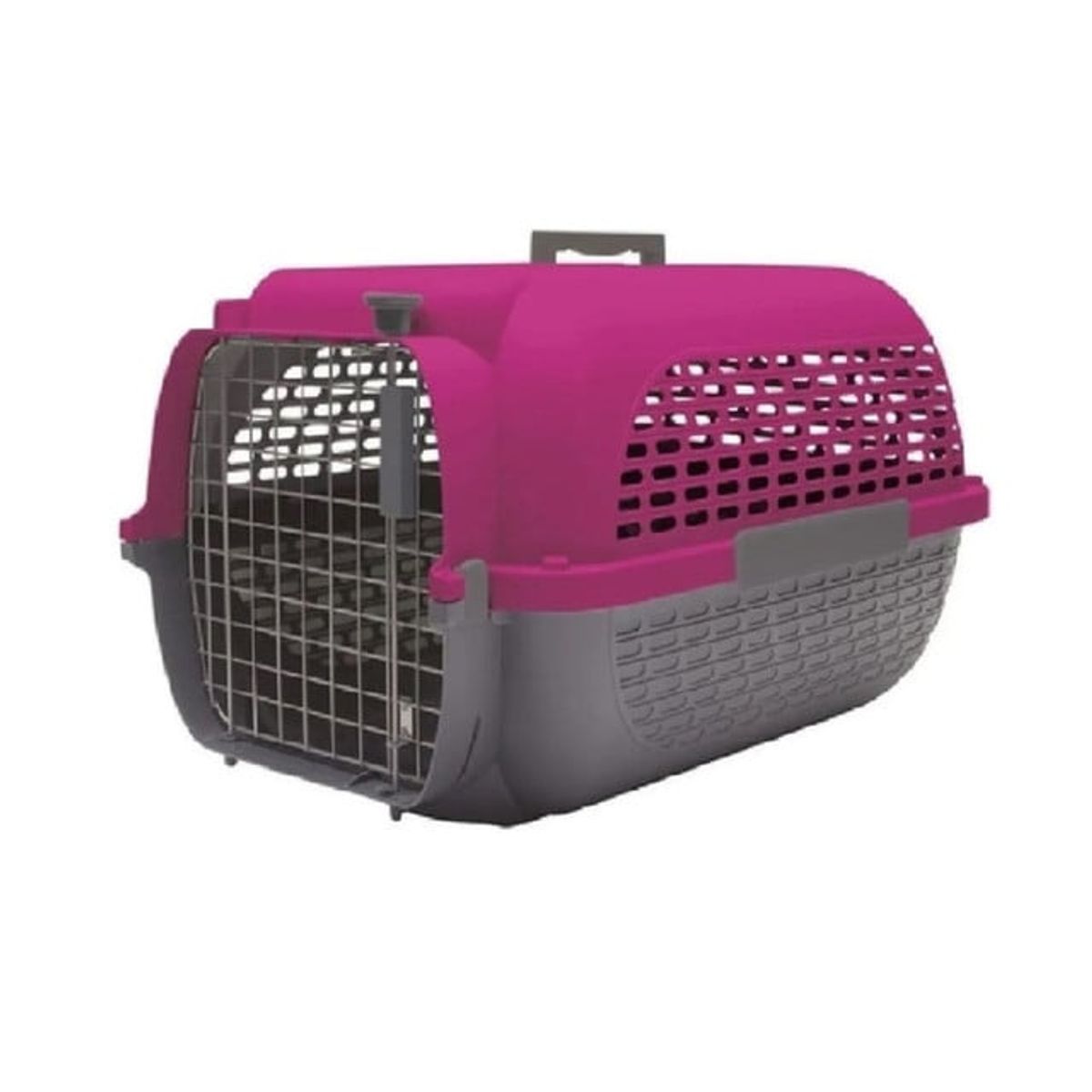 PETSPA - Guacal Para Perro Base Gris Tapa Fucsia Talla S