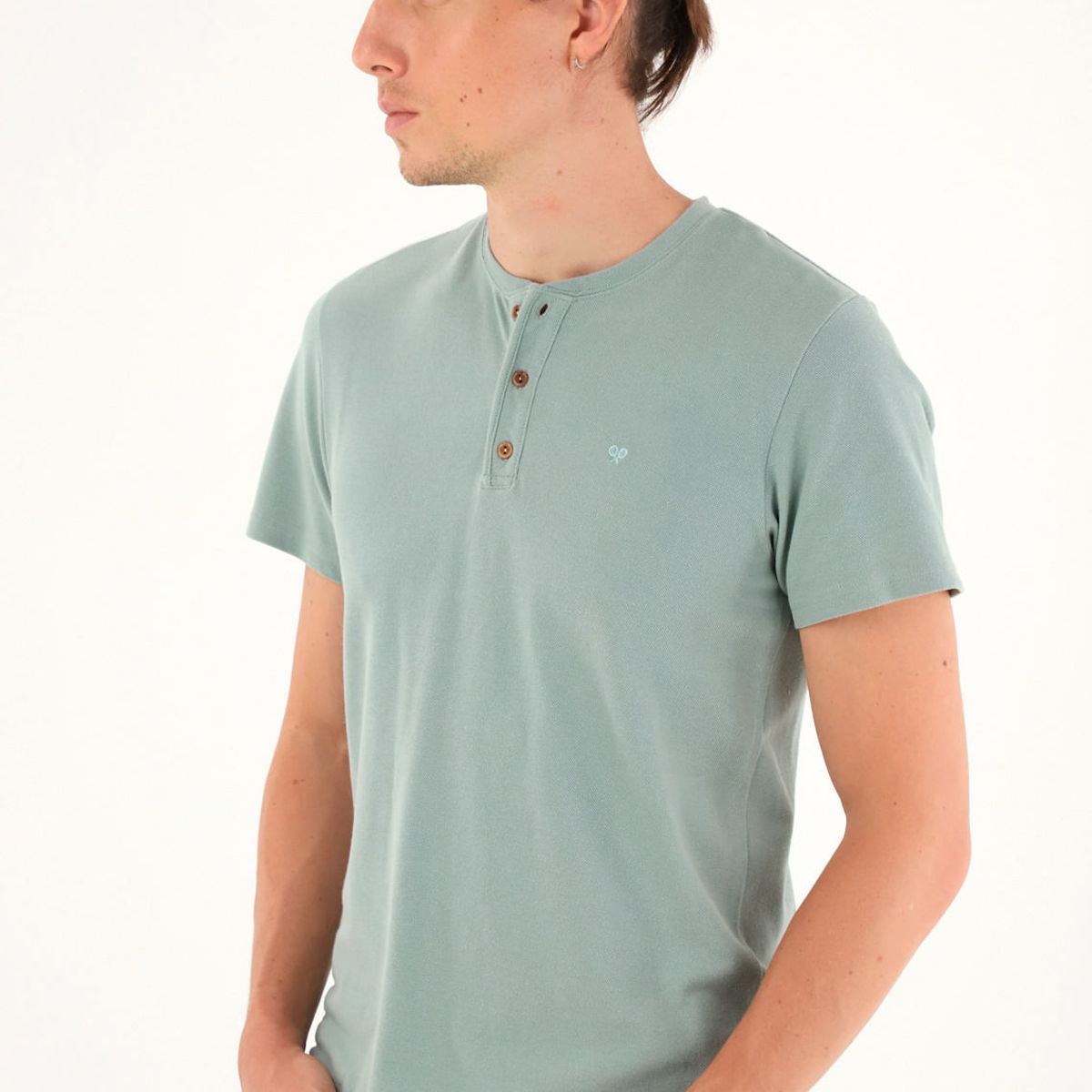 TENNIS - Camiseta verde manga corta para hombre