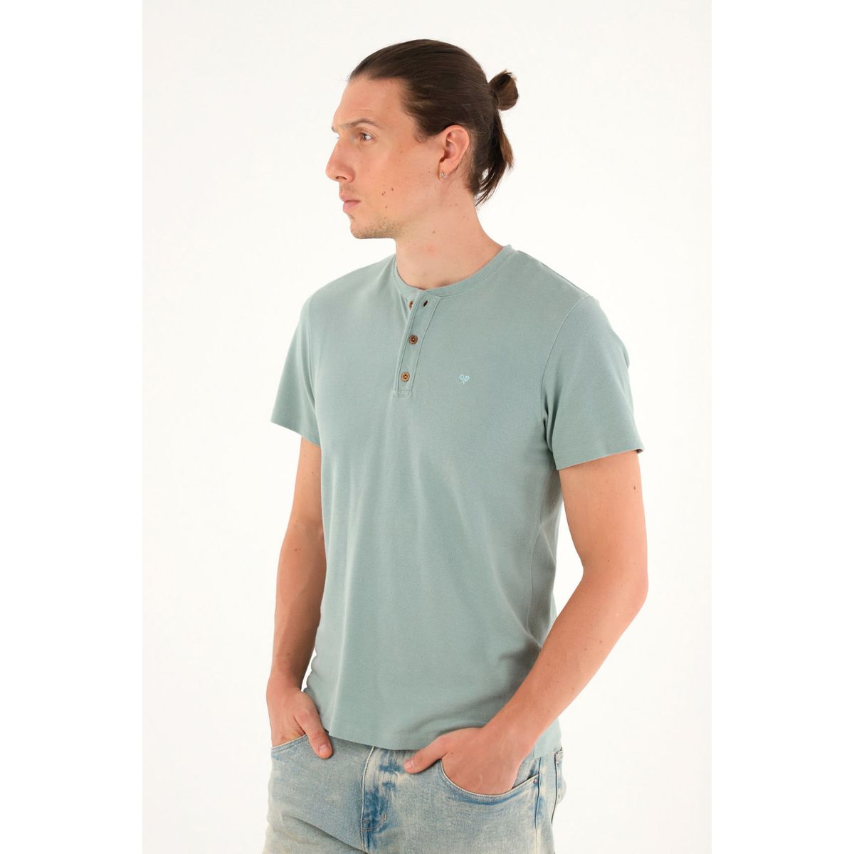 TENNIS - Camiseta verde manga corta para hombre