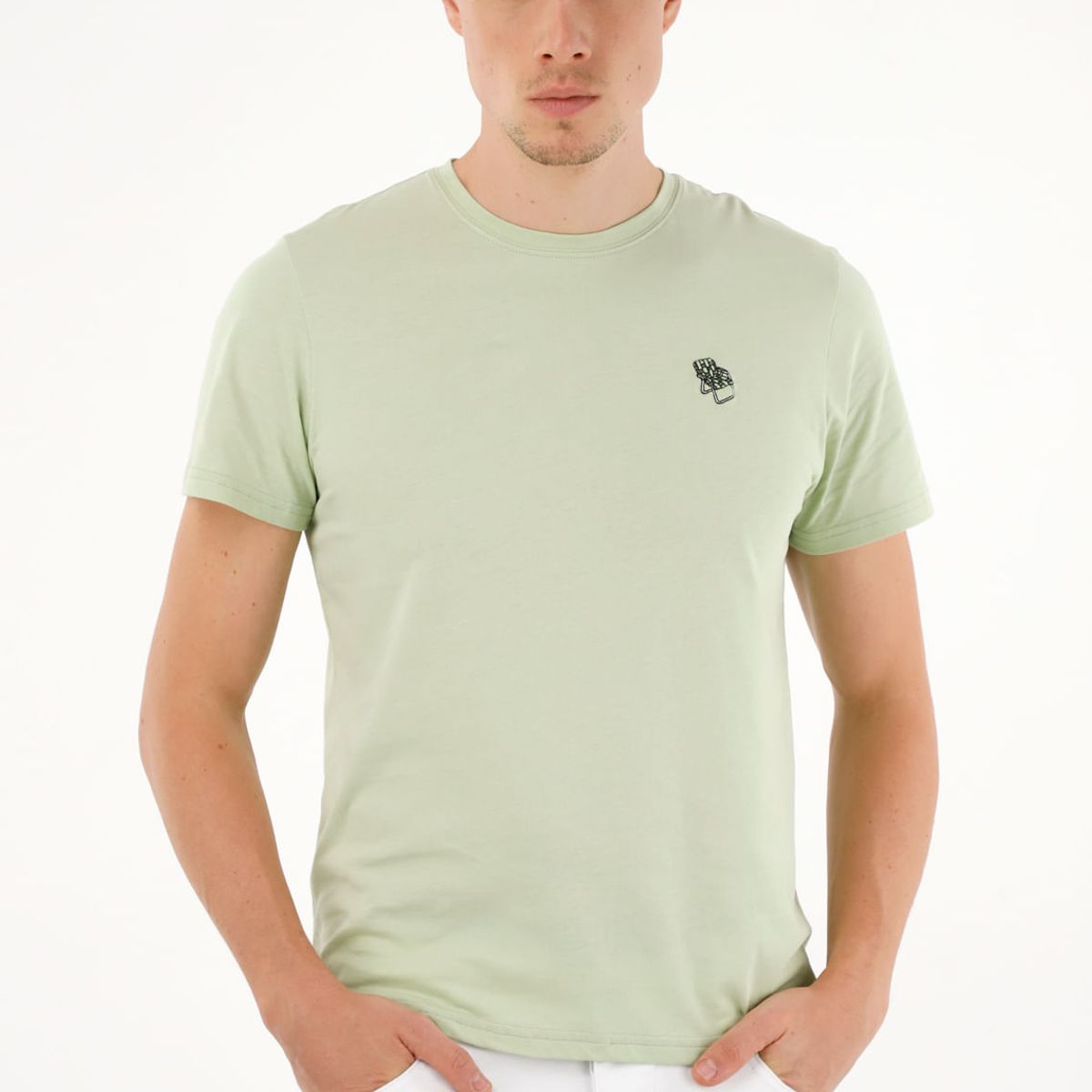 TENNIS - Camiseta verde estampada en espalda para hombre