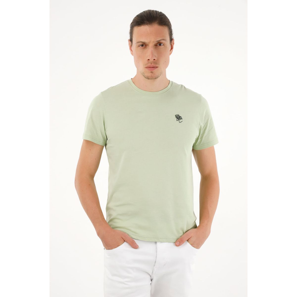 TENNIS - Camiseta verde estampada en espalda para hombre