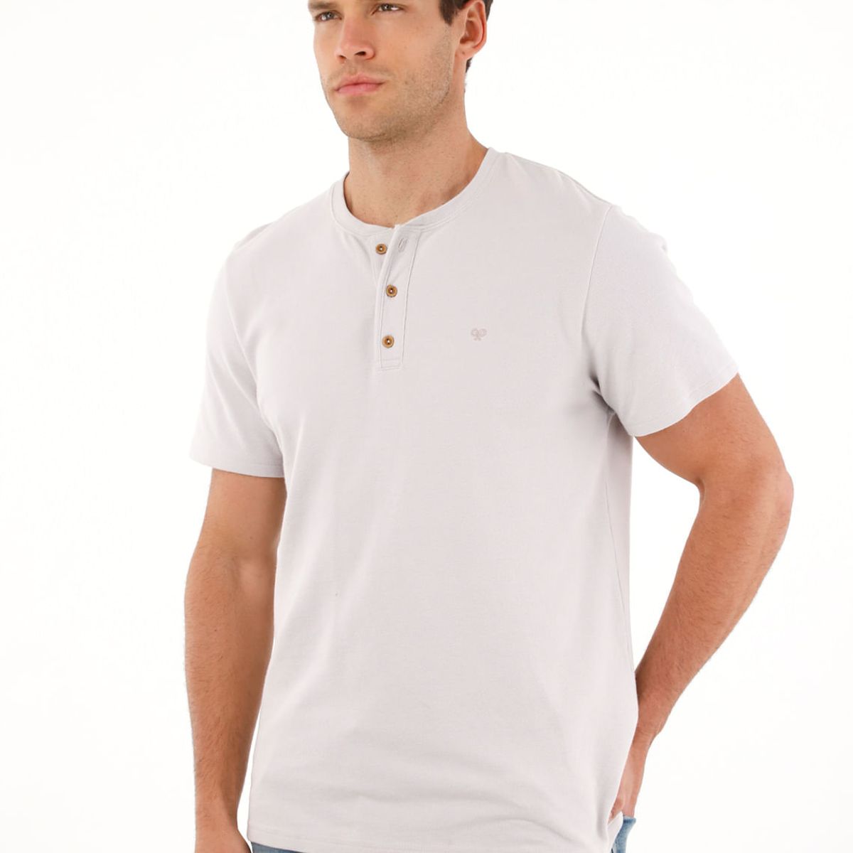 TENNIS - Camiseta gris manga corta para hombre