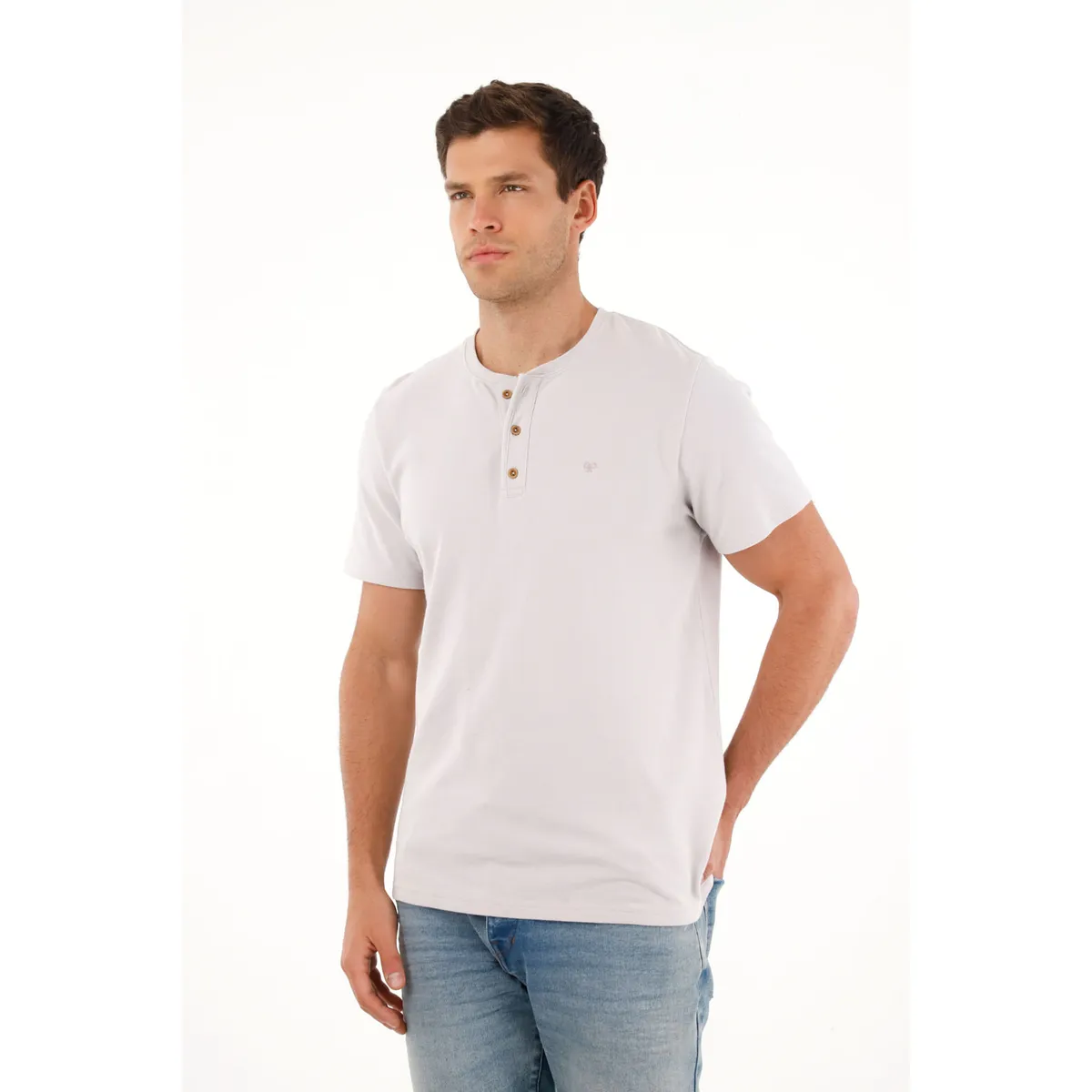 TENNIS - Camiseta gris manga corta para hombre