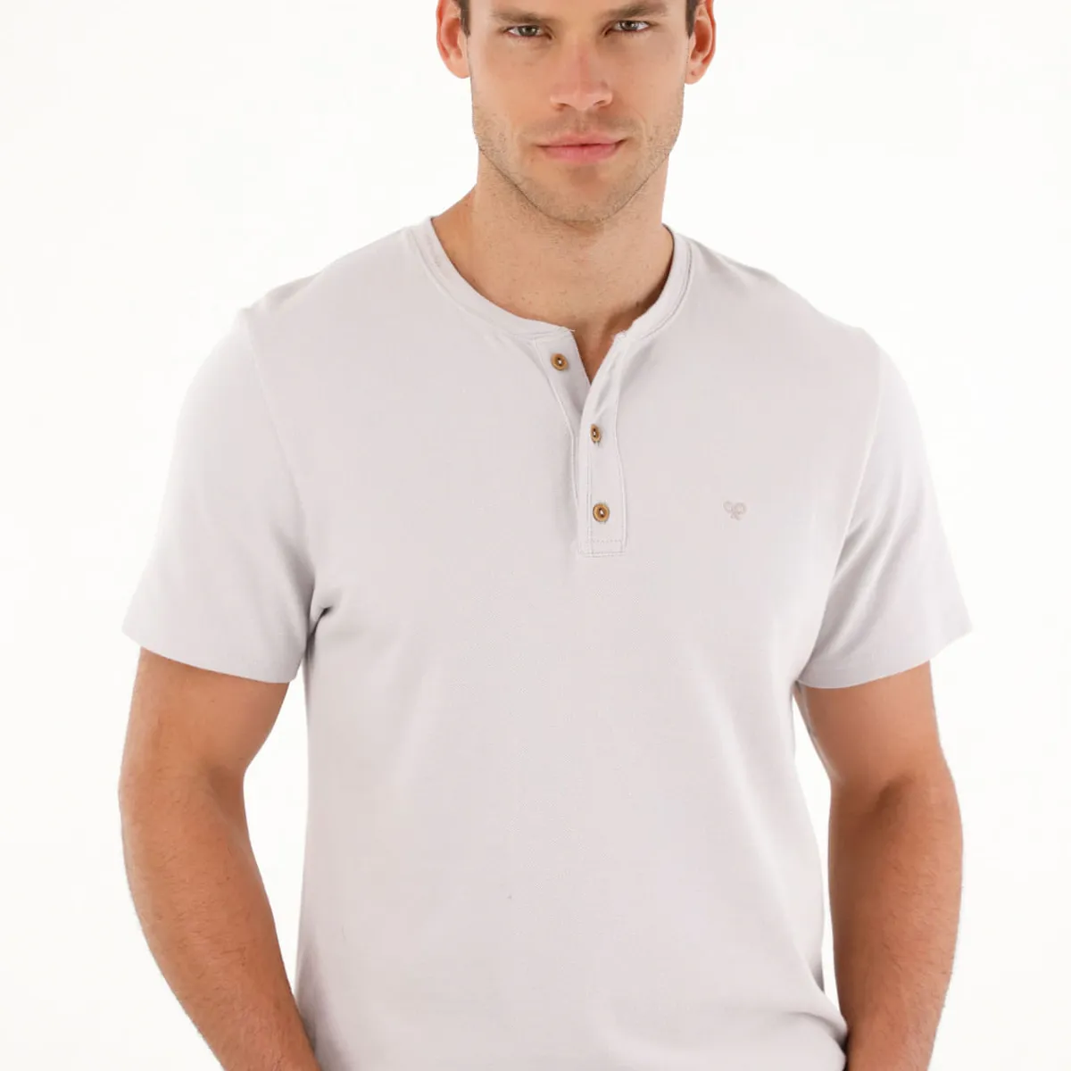 TENNIS - Camiseta gris manga corta para hombre