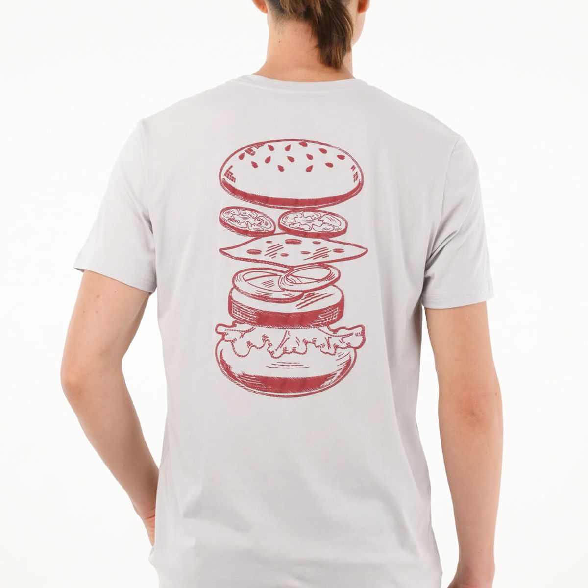 TENNIS - Camiseta gris estampada para hombre