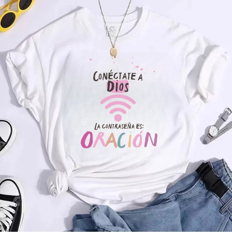 FLORESA - Camiseta Mujer Polialgodón Manga Corta Ecos De Fe Floresa
