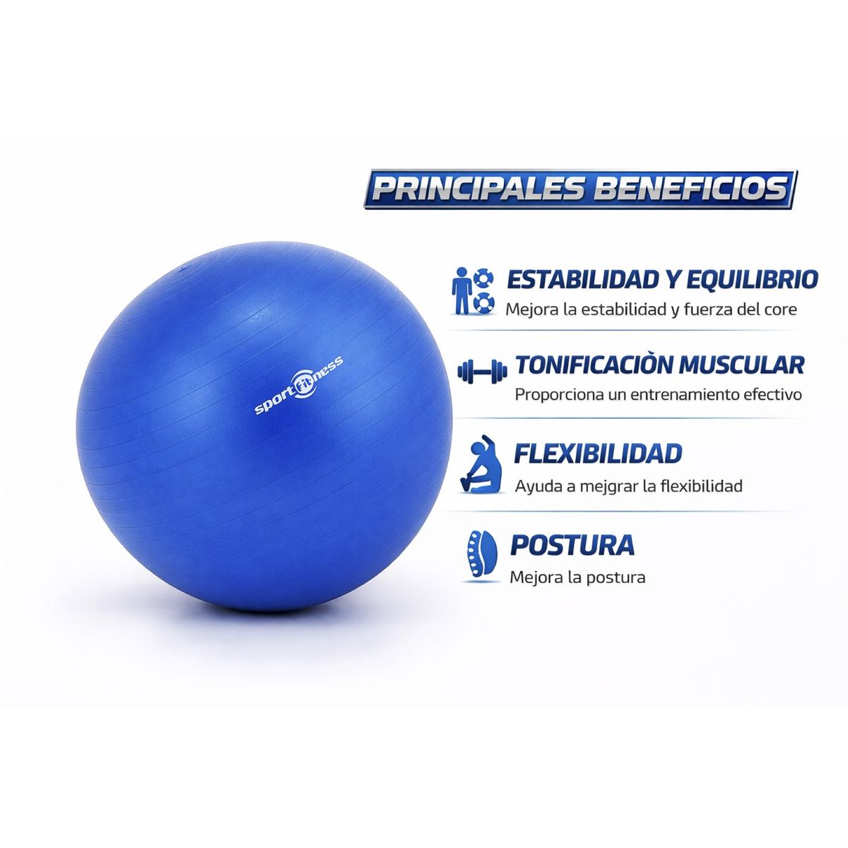GENERICO - BOLA FITBALL DE GIMNASIA 55 CM