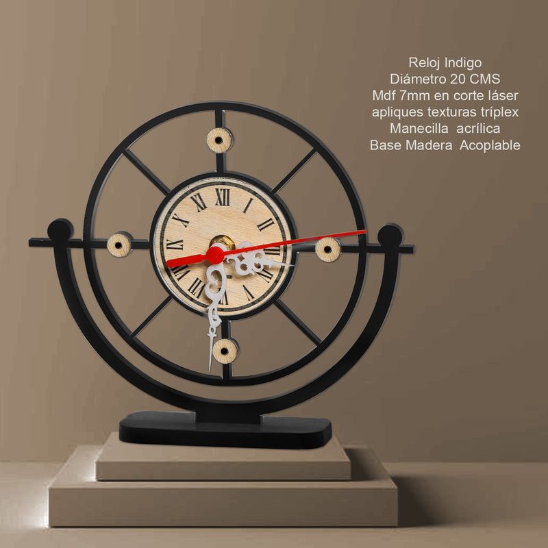 XTREME - Reloj de Mesa Indigo XD Diá 21cm Negro