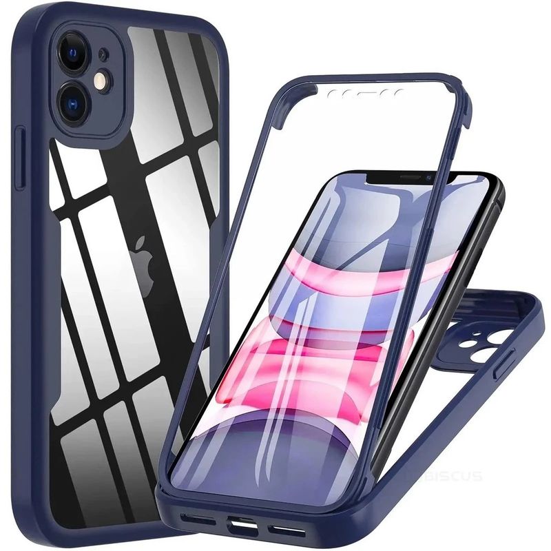 GENERICO - Estuche Protector Case Funda Full 360 Para Iphone 11 Azul