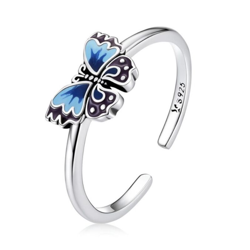 ALHAJAS - Anillo Alhajas Ajustable Para Niña O Mujer Mariposa En Plata 925