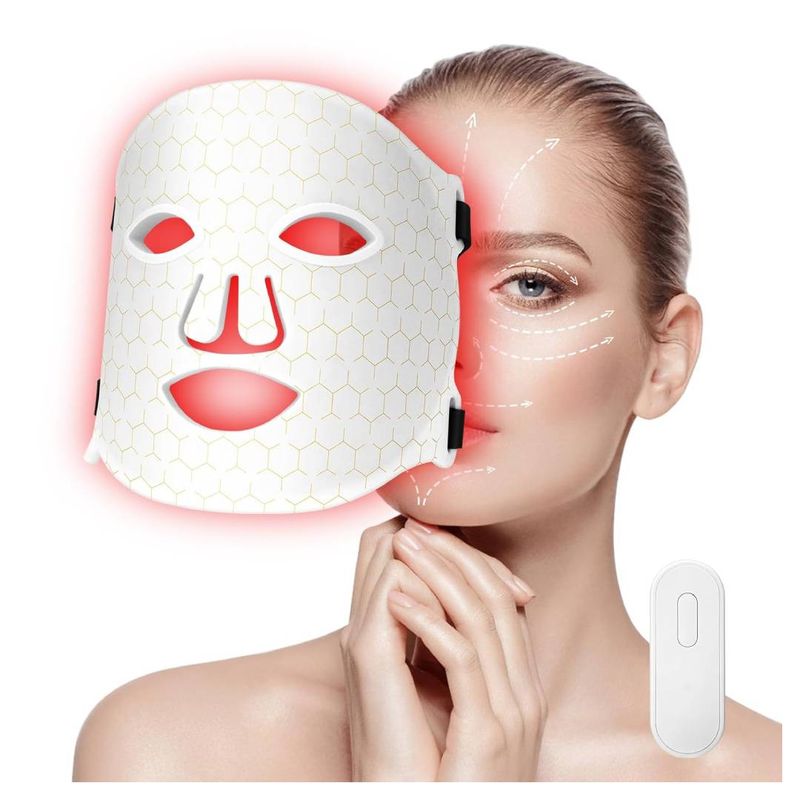 GENERICO - Máscara Facial LED de Silicona, Terapia de Luz Roja 7 Colores