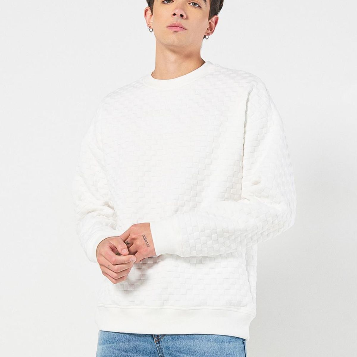 KOAJ - KOAJ Buzo cuello redondo oversize cuello y puños en rib. Hombre