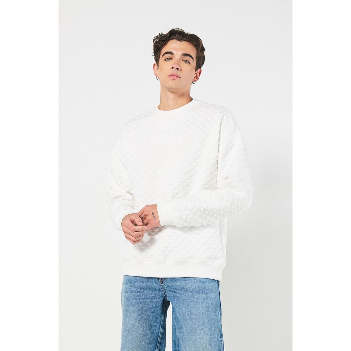 KOAJ - KOAJ Buzo cuello redondo oversize cuello y puños en rib. Hombre