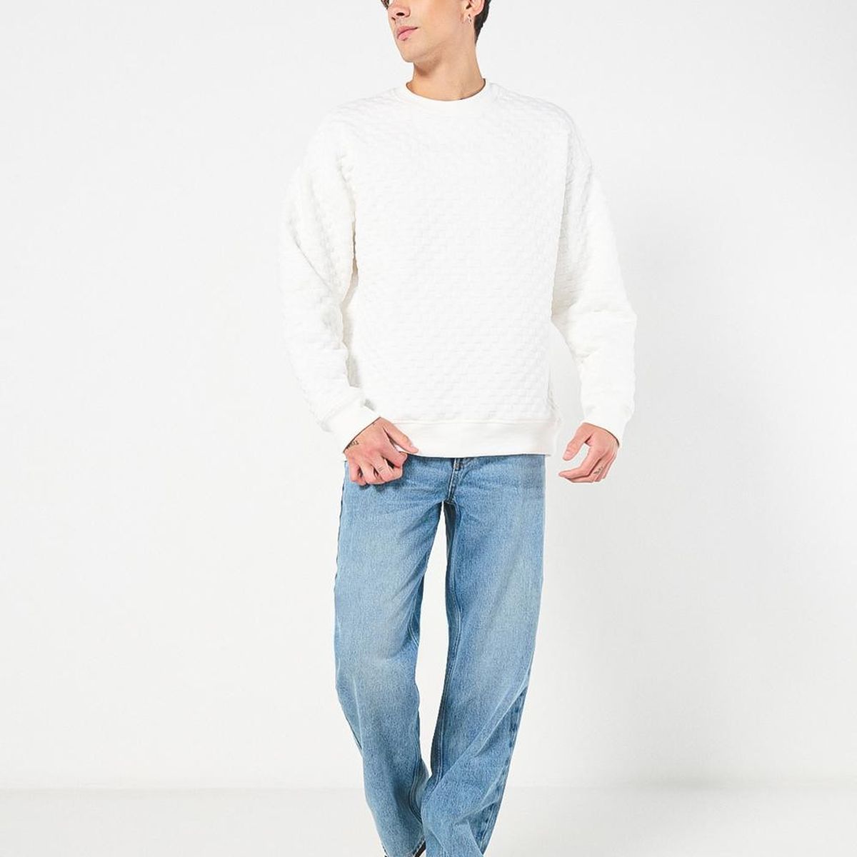 KOAJ - KOAJ Buzo cuello redondo oversize cuello y puños en rib. Hombre