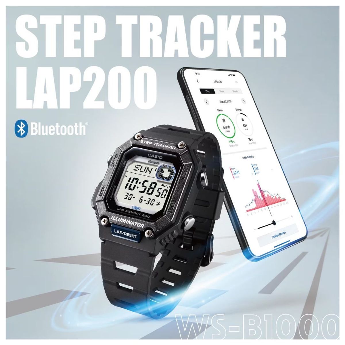 CASIO - Reloj Casio WS-B1000-2A Con Bluetooth Diseño Deportivo