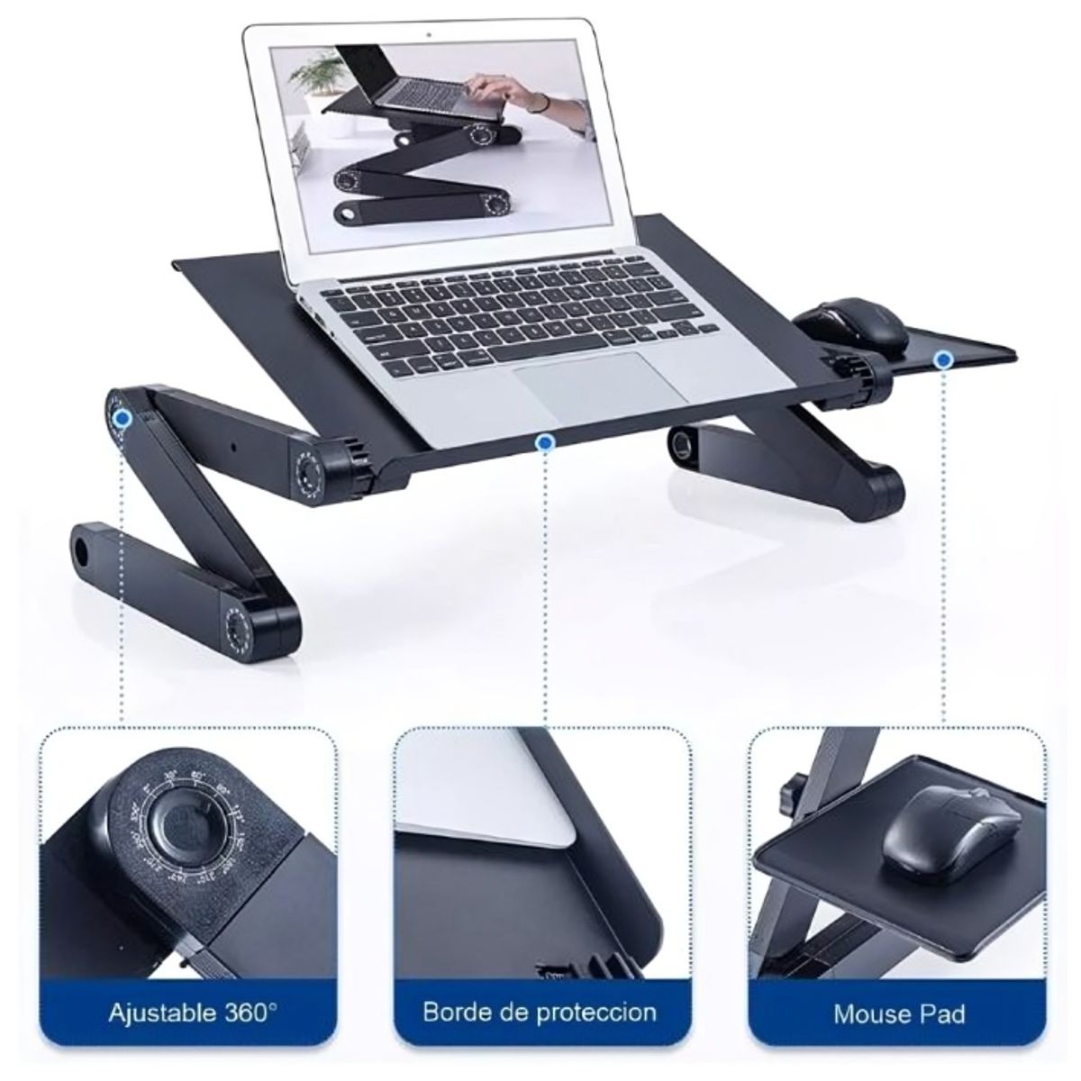 GENERICO - Mesa Ajustable Portátil Multiuso Laptop Table T8
