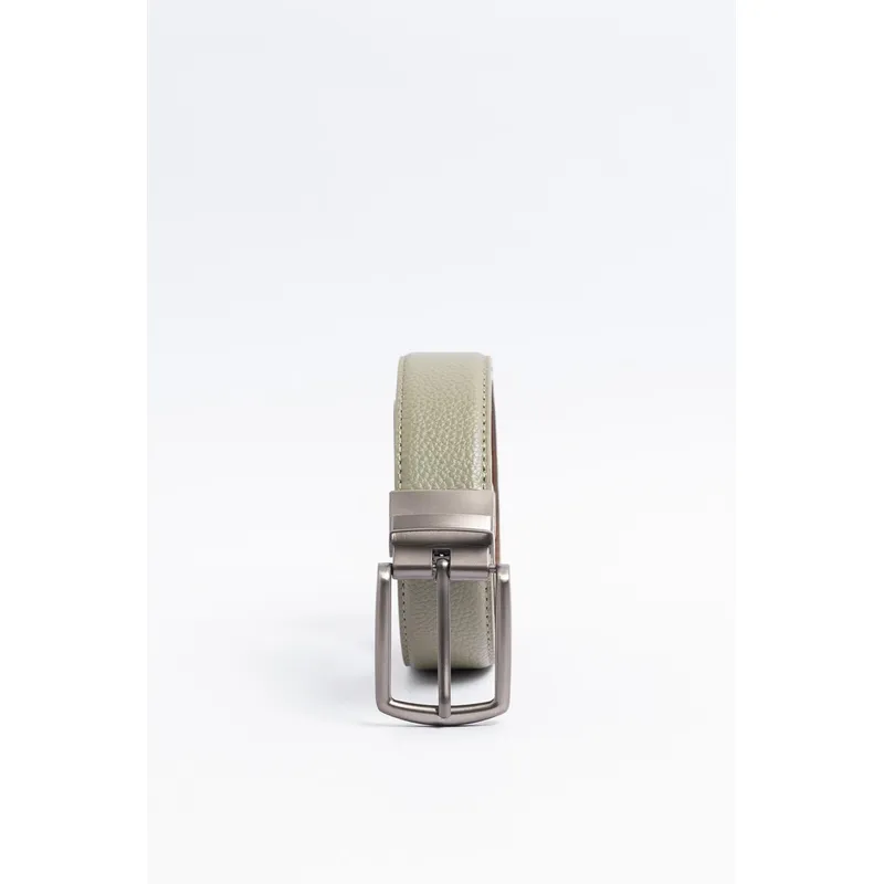 KOAJ - KOAJ Cinturón masculino, verde oscuro doble faz. Hombre
