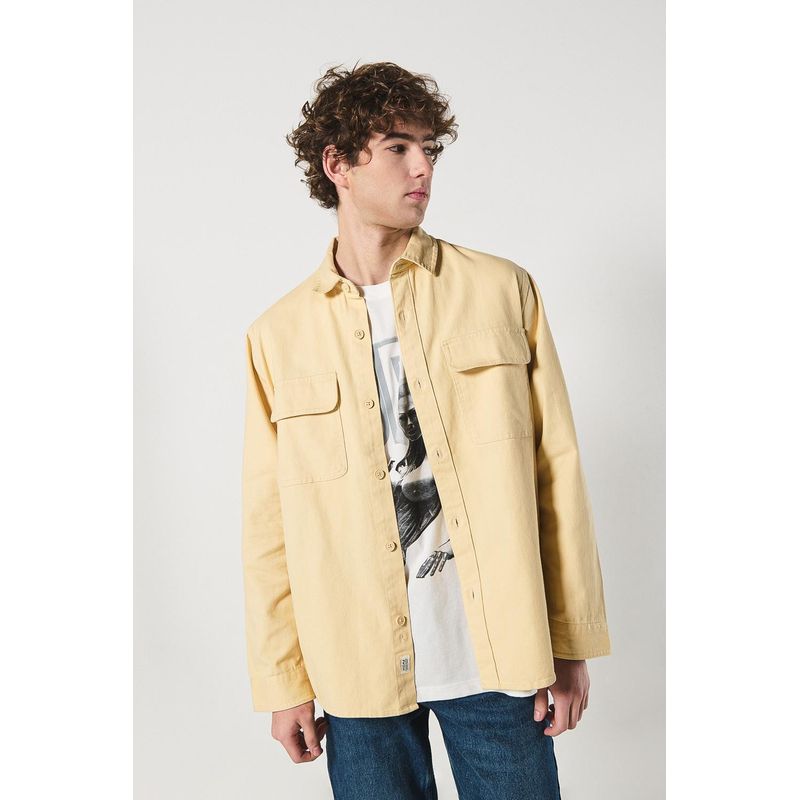 KOAJ - KOAJ Sobrecamisa unicolor oversize con doble bolsillo con tapa HOMBRE