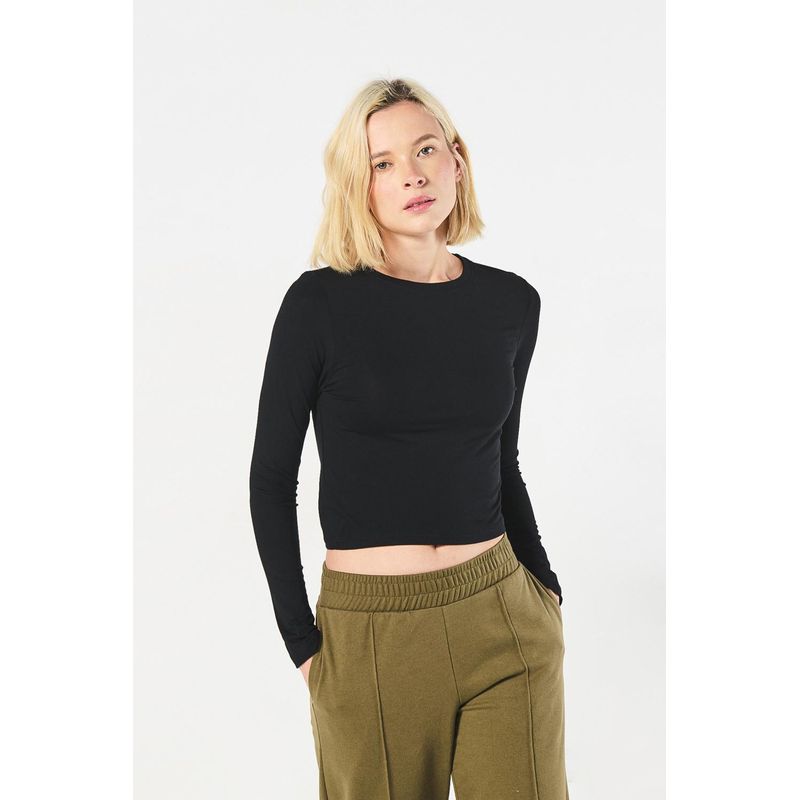 KOAJ - KOAJ Camiseta manga larga unicolor fit slim para mujer. MUJER