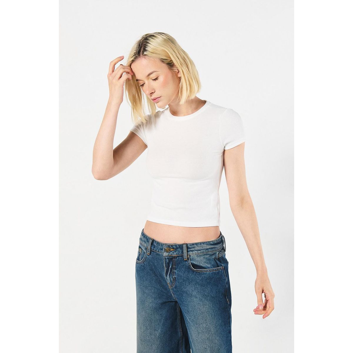 KOAJ - KOAJ Camiseta manga corta estampada en rib, silueta ajustada Mujer