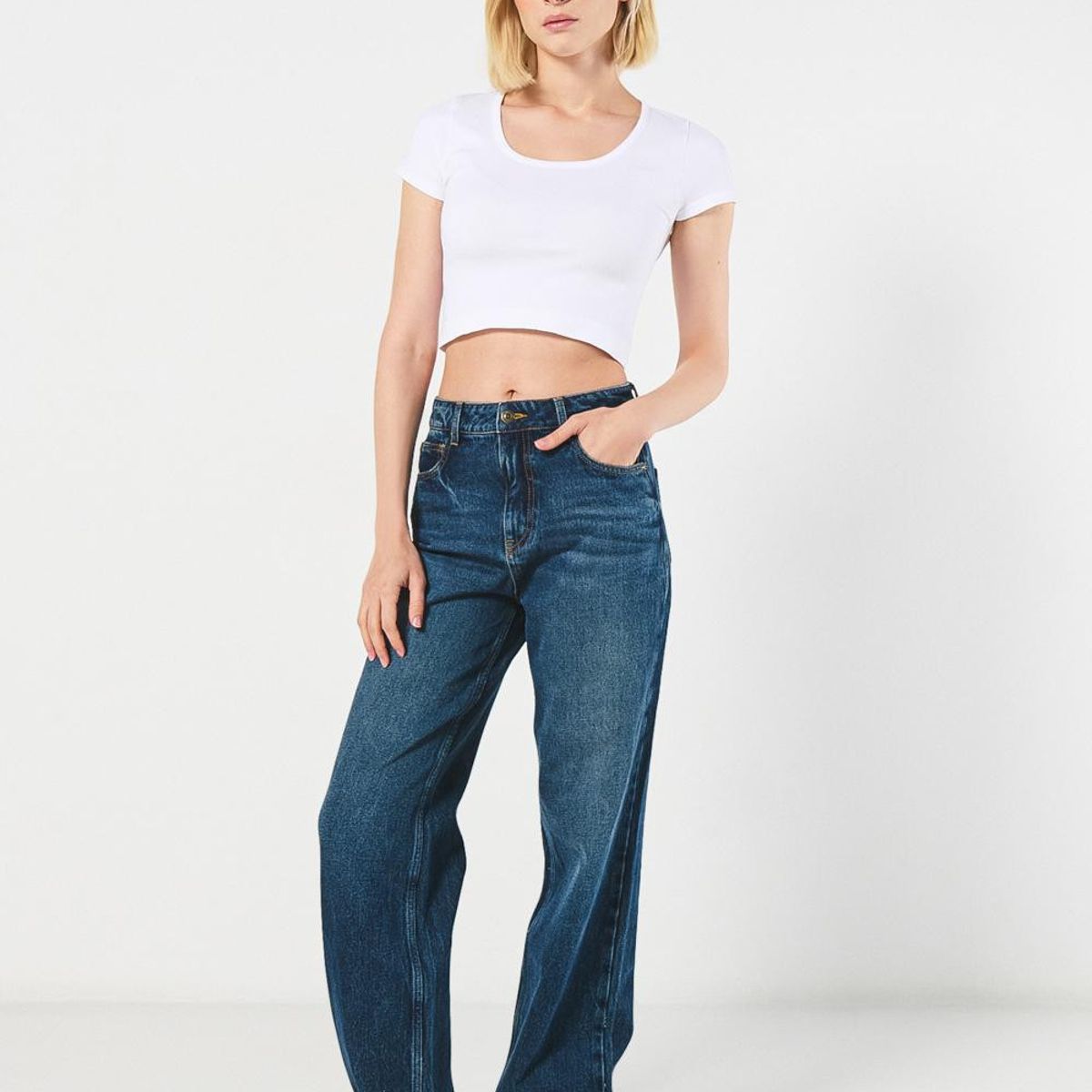 KOAJ - KOAJ Camiseta para mujer unicolor en tela acanalada fit slim Mujer