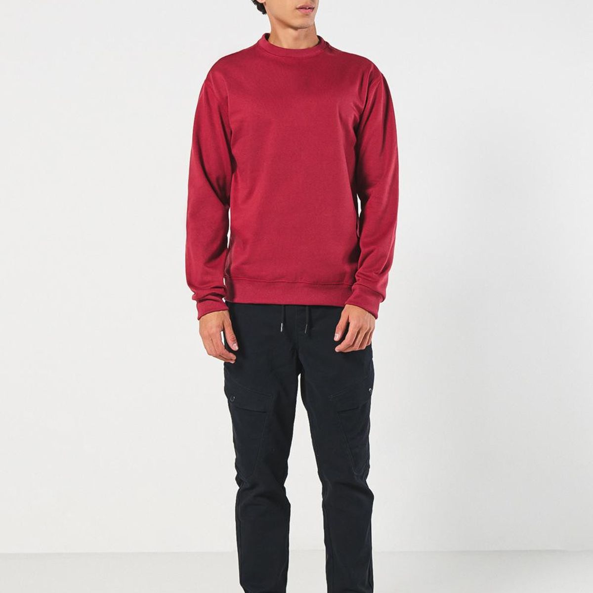 KOAJ - KOAJ Buzo unicolor con cuello redondo y manga larga Hombre